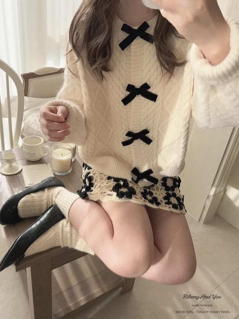 My dear lady classic knitting sweater cardigan