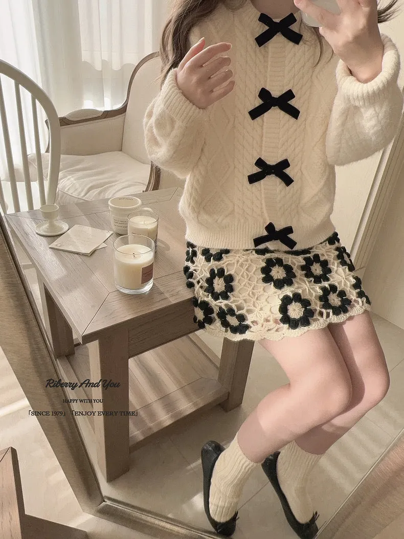 My dear lady classic knitting sweater cardigan