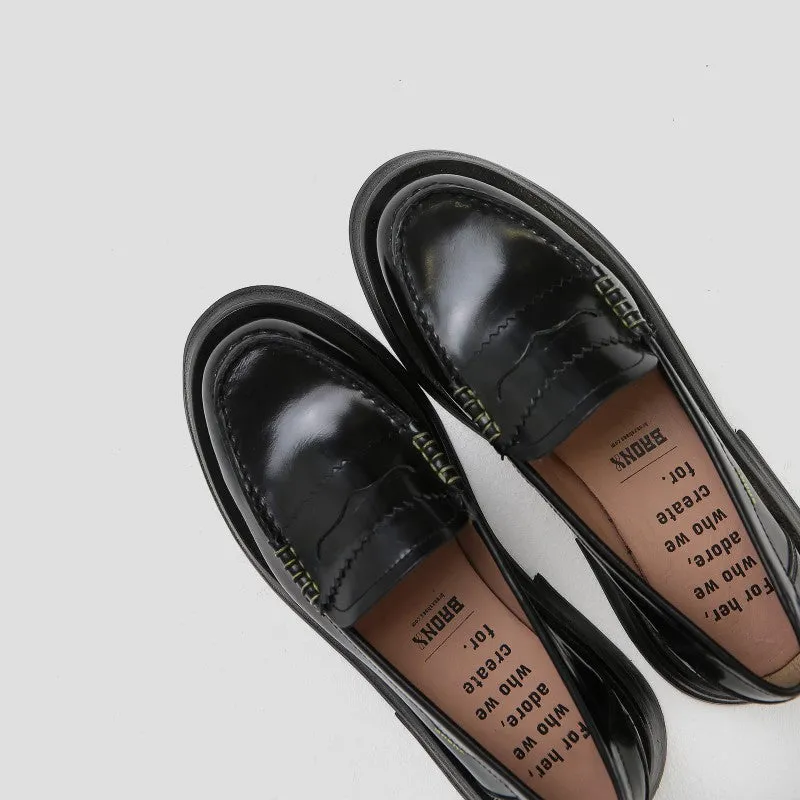 New Frizo Black Leather Loafers