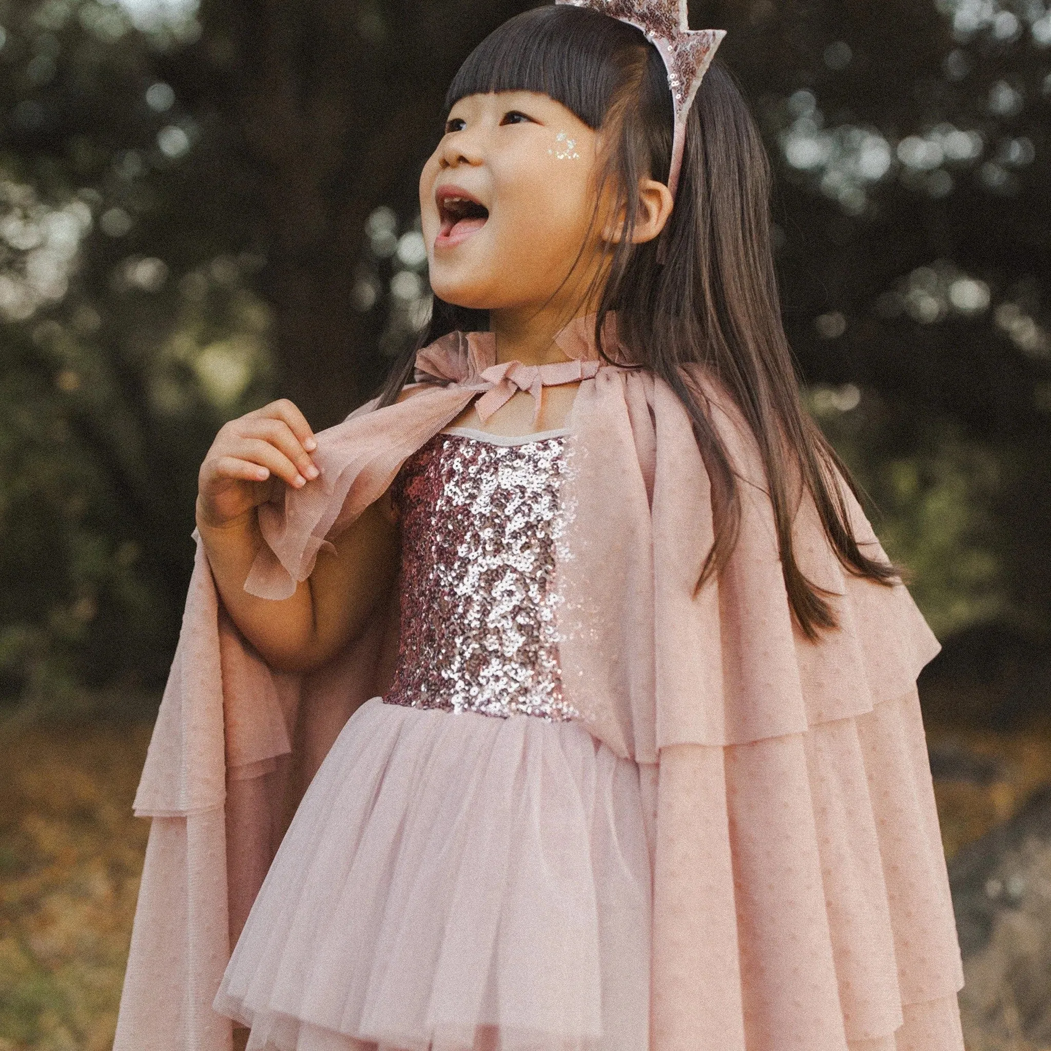 NORALEE - Tulle Cape | Dusty Rose