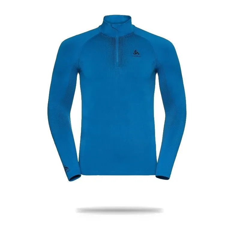 Odlo Men's Performance Warm 1/2 Zip Turtle-Neck Long-Sleeve Base Layer Top