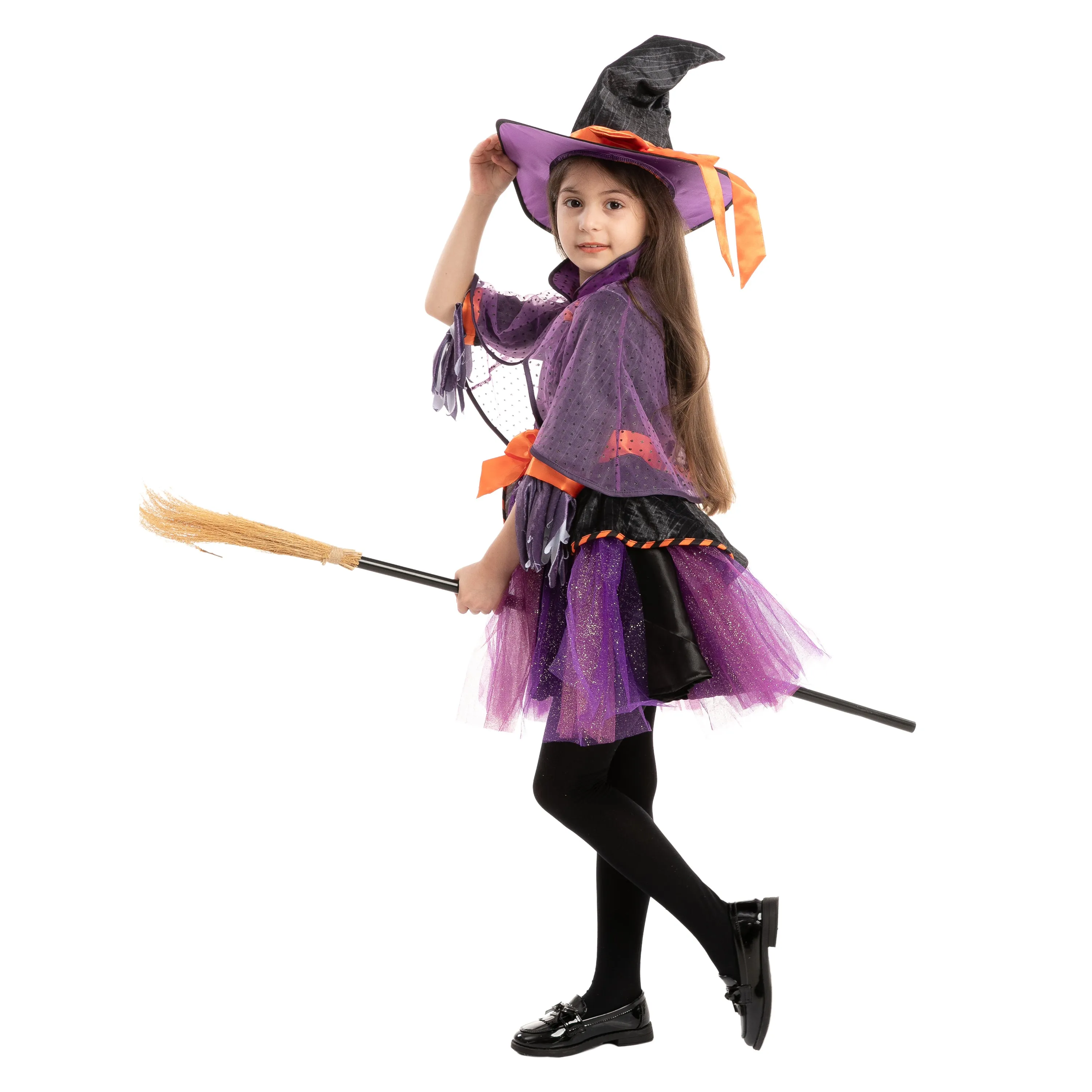 Orange and Purple Witch Cosplay Costume - Child