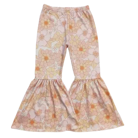 Orange Flowers Milk Silk Bell Bottoms