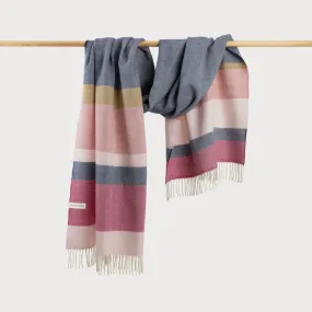 Oversized Blanket Scarf: Indigo Stripe