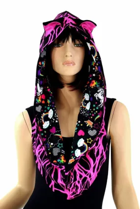 Pink Lightning Reversible Infinity Festival Hood