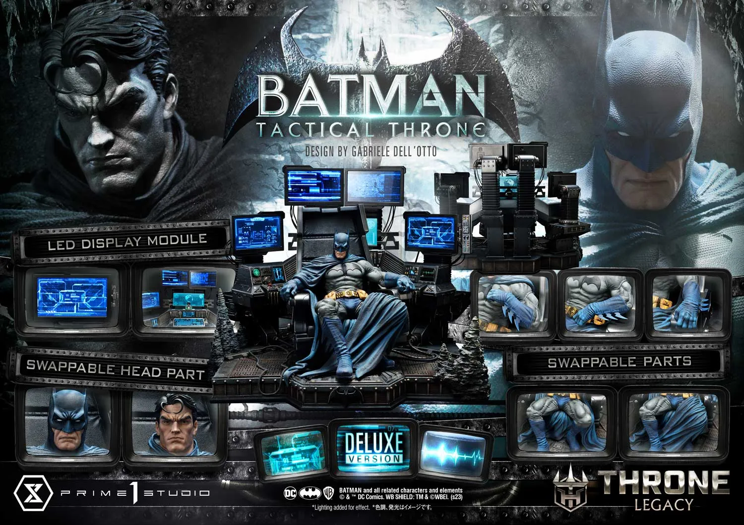 PRE-ORDER: Prime 1 Studio Batman Tactical Throne "Design by Gabriele Dell'Otto" DX Bonus Version LE 300 1/4 Scale Statue