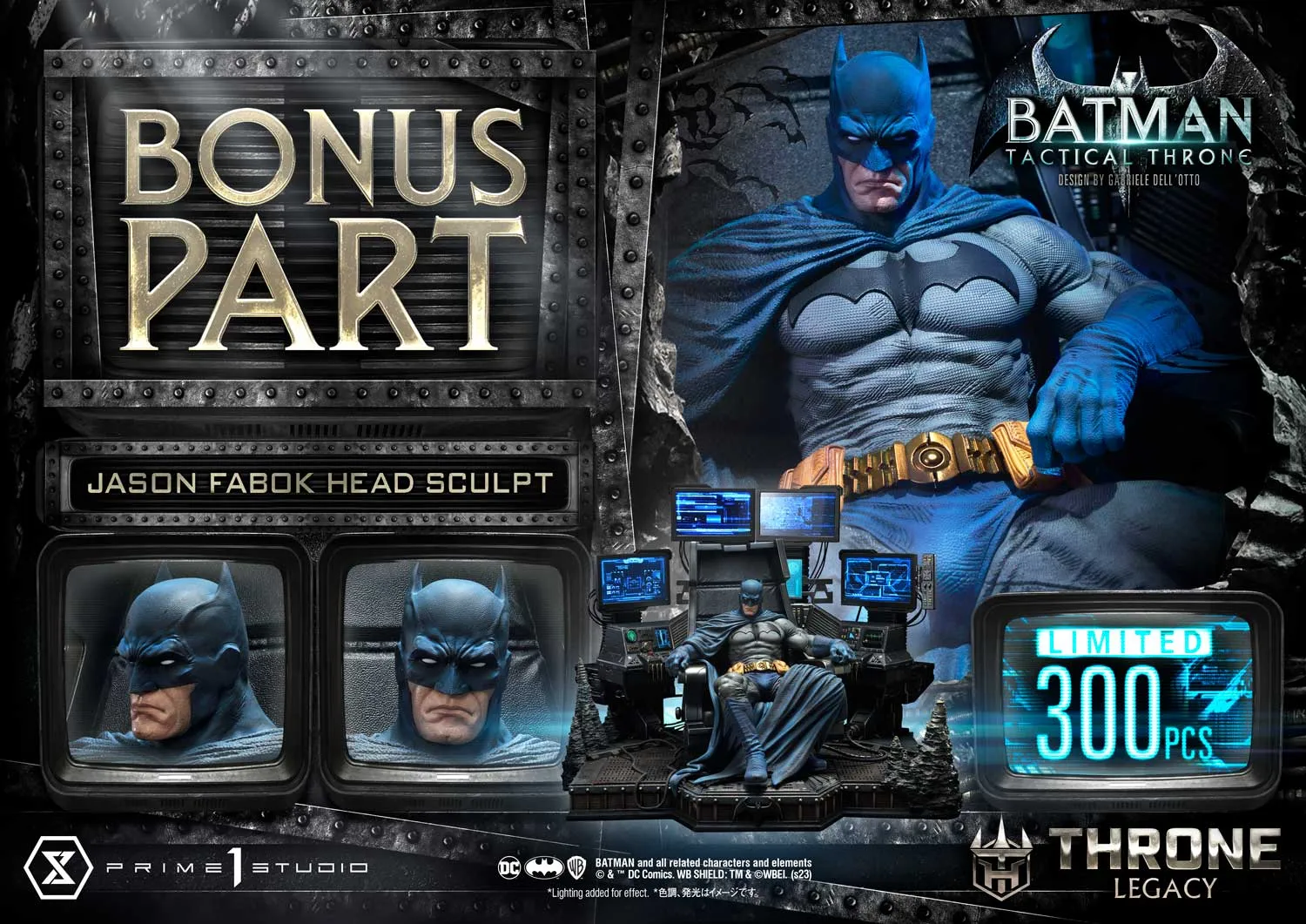 PRE-ORDER: Prime 1 Studio Batman Tactical Throne "Design by Gabriele Dell'Otto" DX Bonus Version LE 300 1/4 Scale Statue