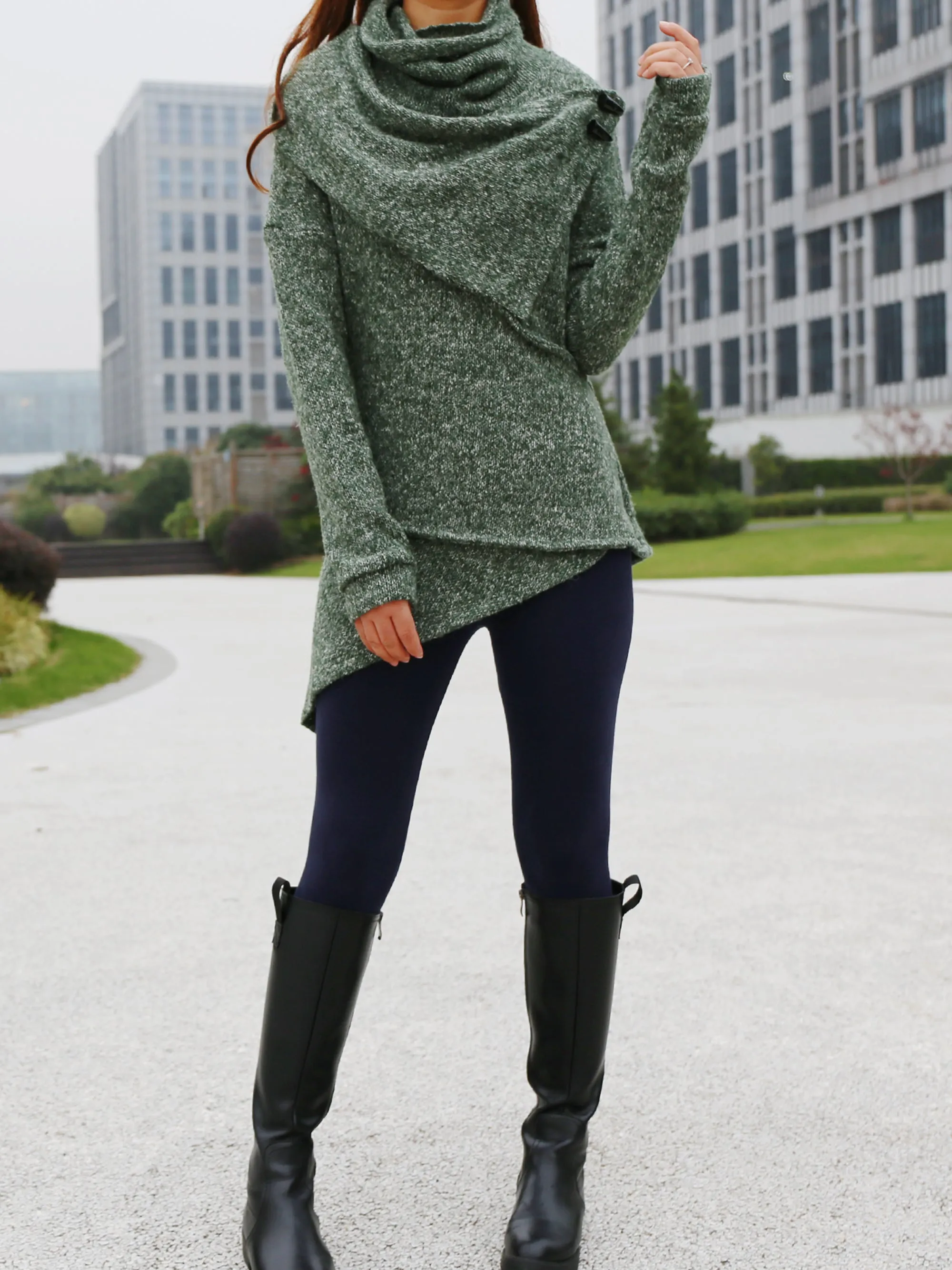 Pullover Sweater/Tunic Top for Leggings/Knit Tunic top/ Long Sleeve Top(Y1653)