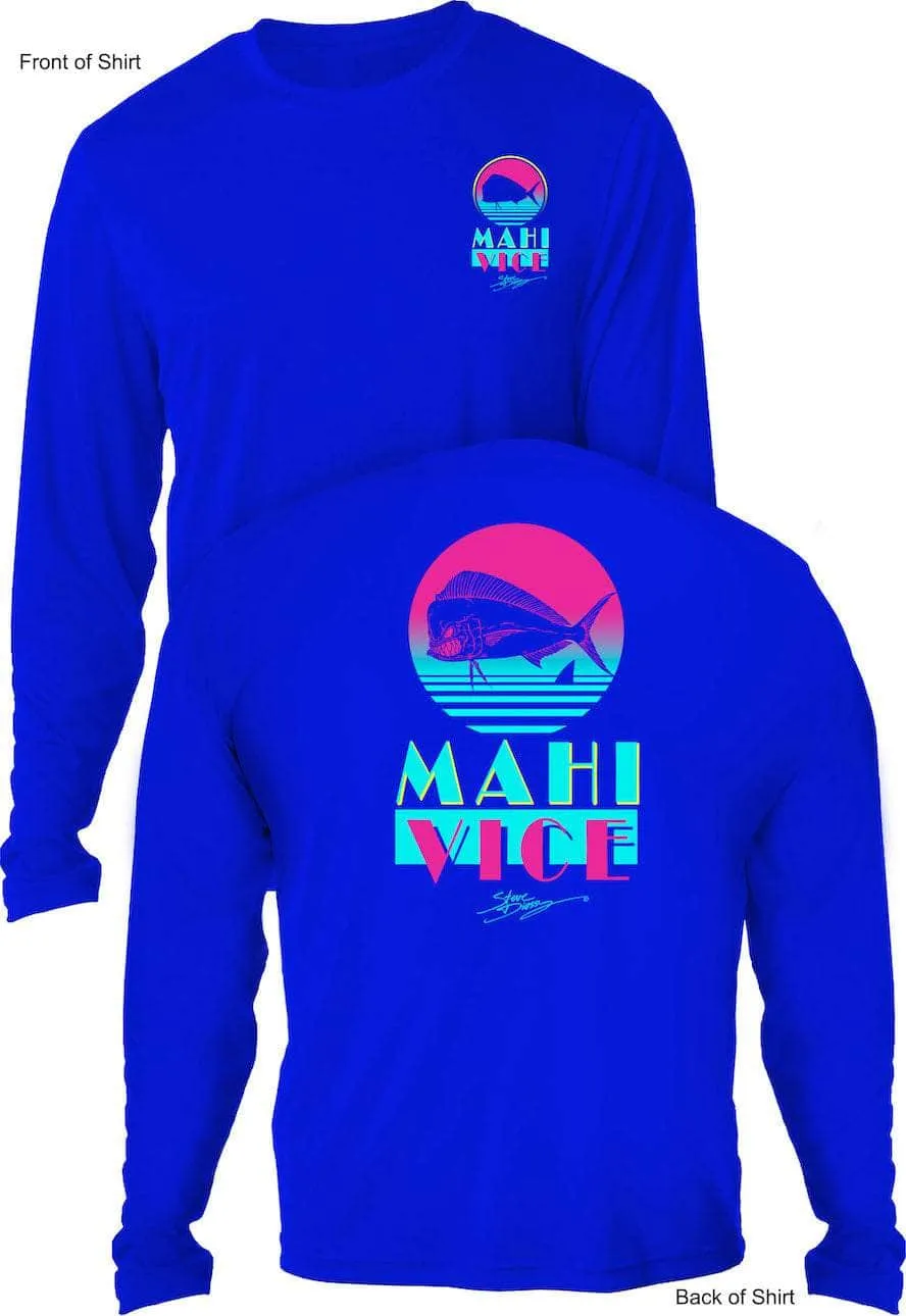 "Mahi Vice Retro" Men's Extreme Wick Long Sleeve Performance Shirt ᴜᴘꜰ-ᴛᴇᴇ