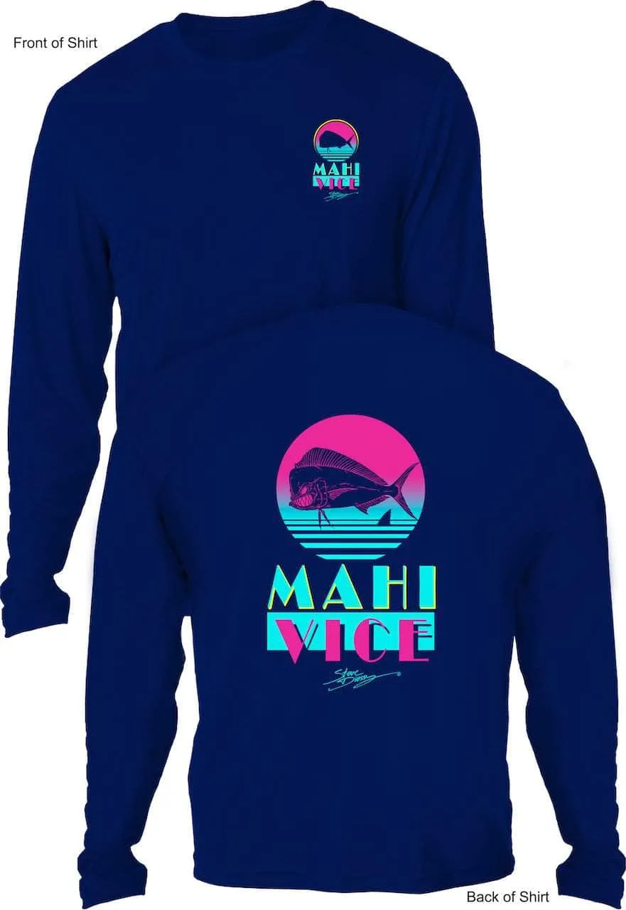 "Mahi Vice Retro" Men's Extreme Wick Long Sleeve Performance Shirt ᴜᴘꜰ-ᴛᴇᴇ