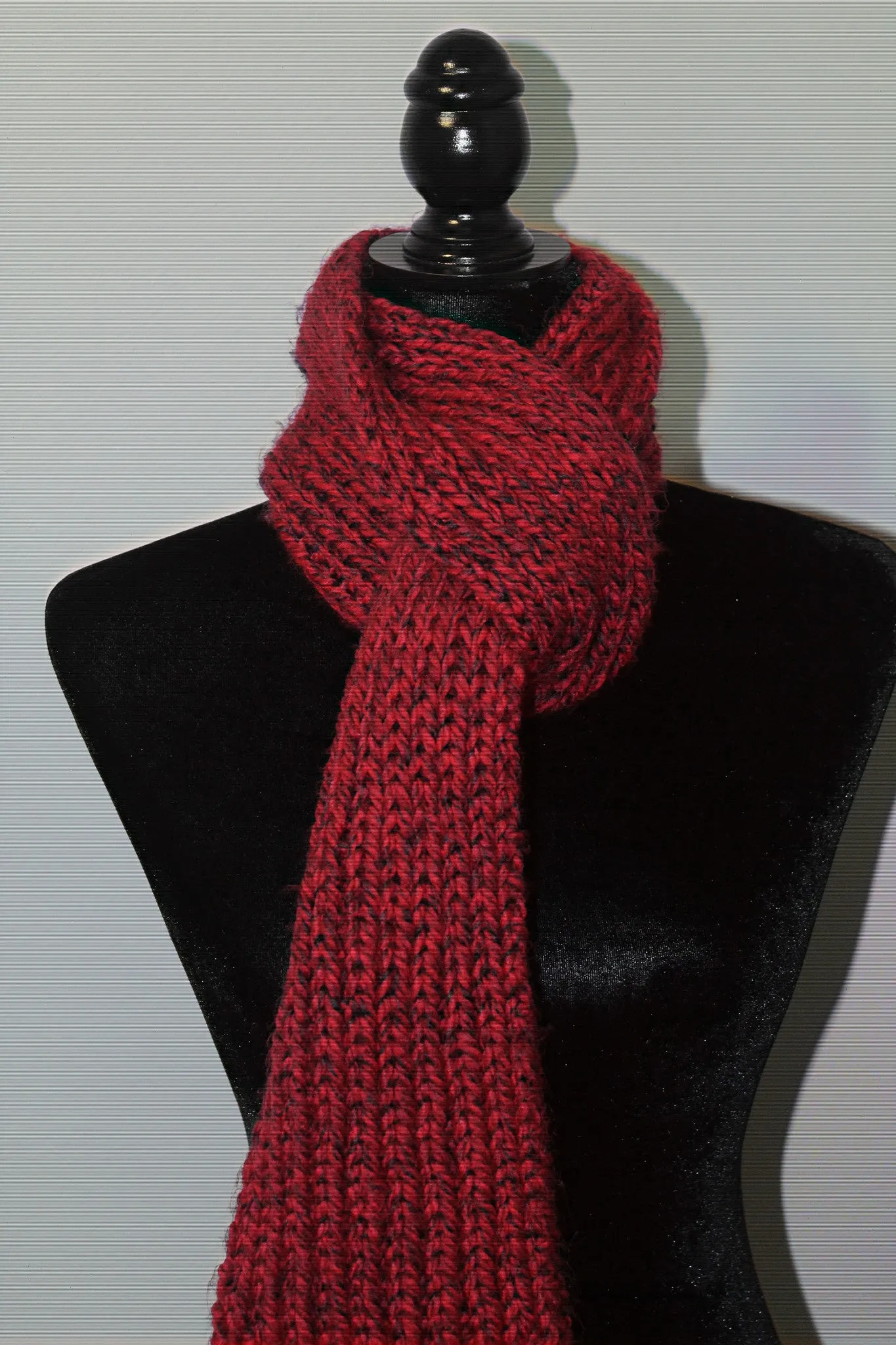 Red Fleck Ribbed Scarf