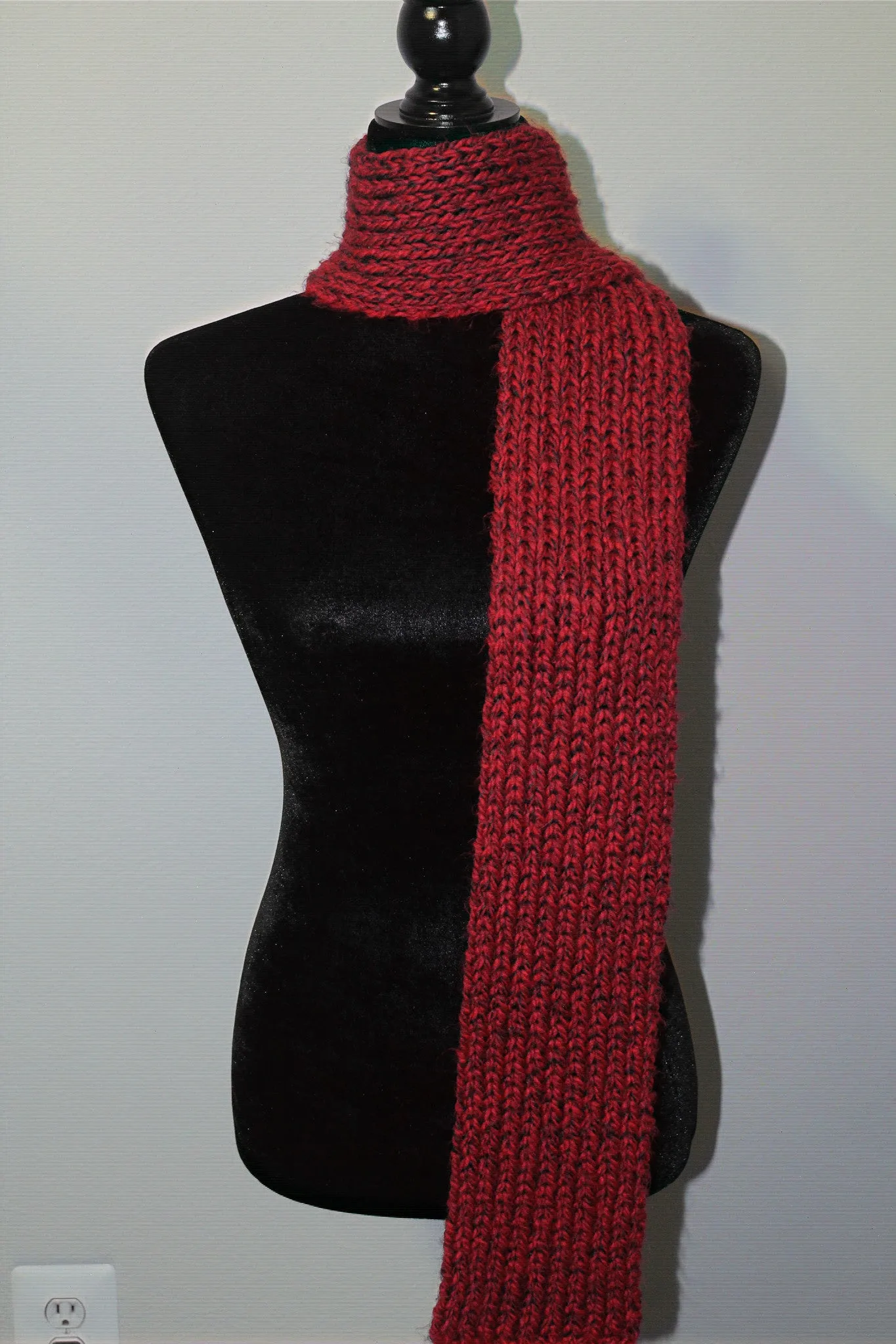 Red Fleck Ribbed Scarf