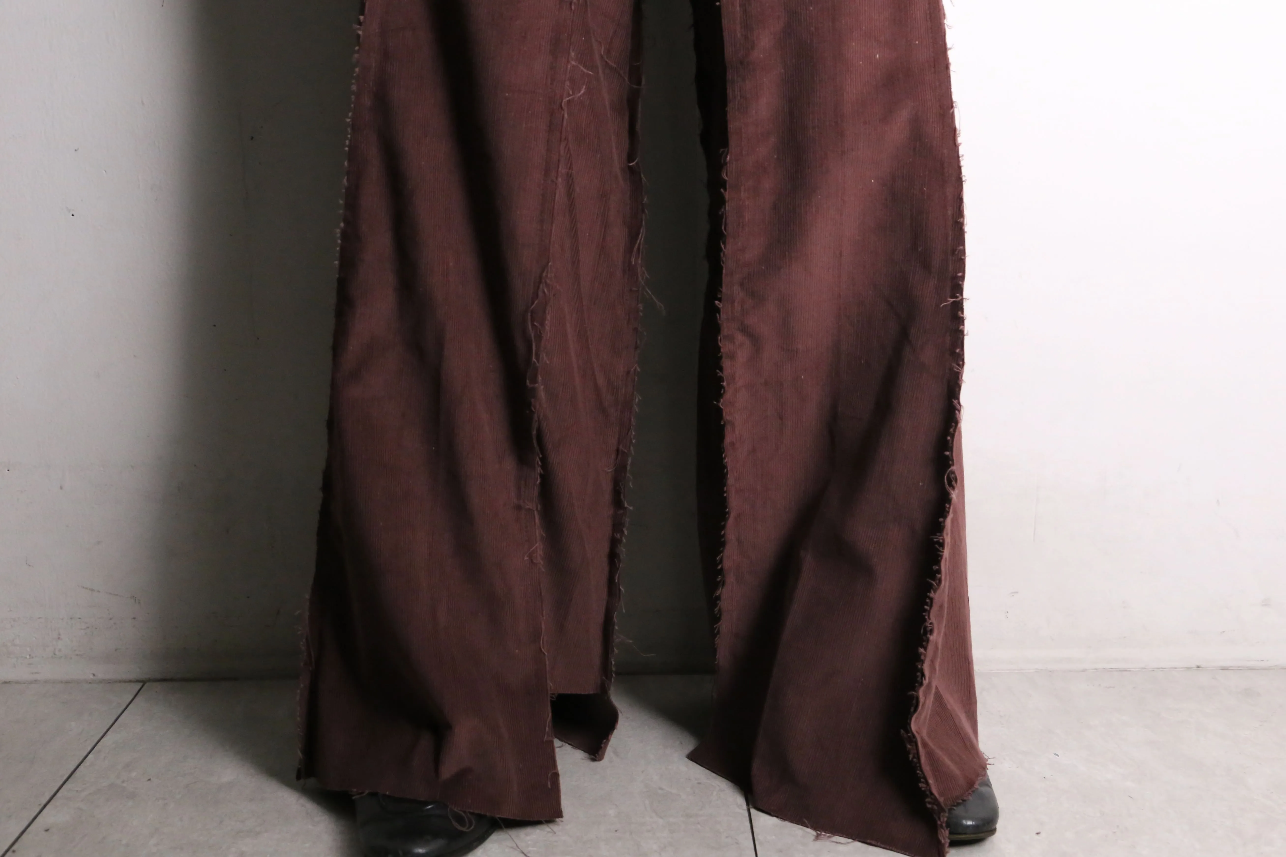 remake "再構築" reddish brown color corduroy buggy flare pants