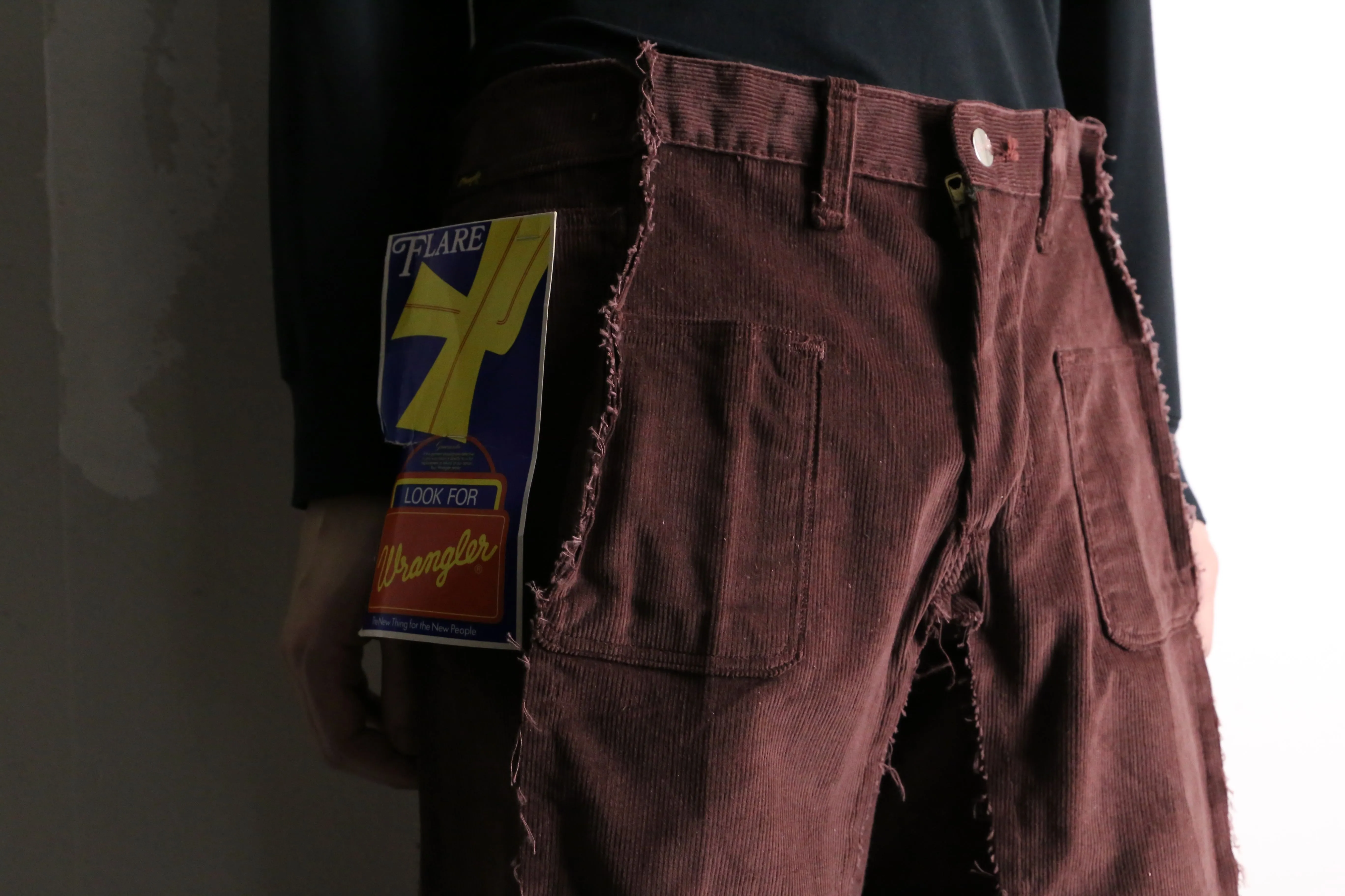 remake "再構築" reddish brown color corduroy buggy flare pants