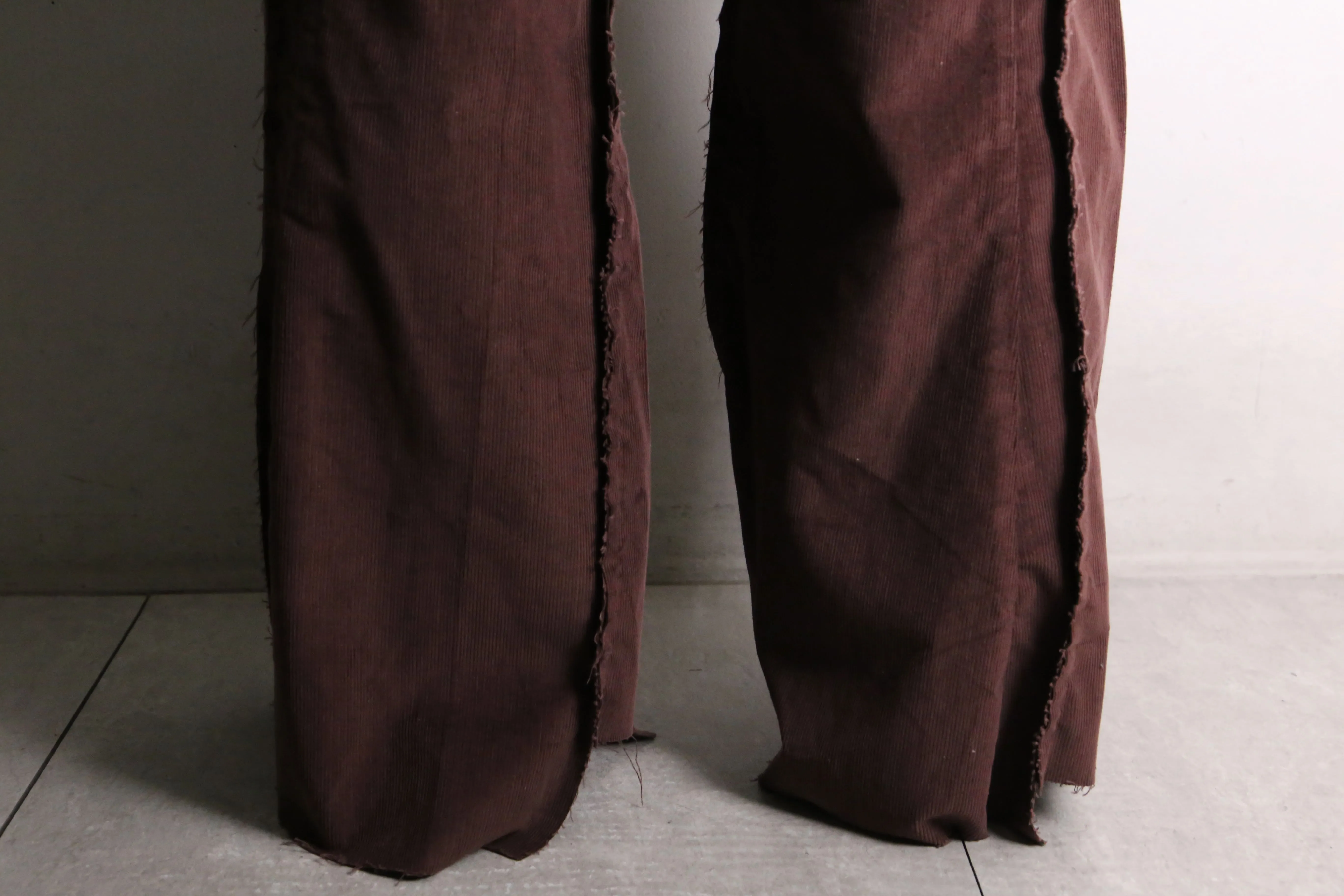 remake "再構築" reddish brown color corduroy buggy flare pants