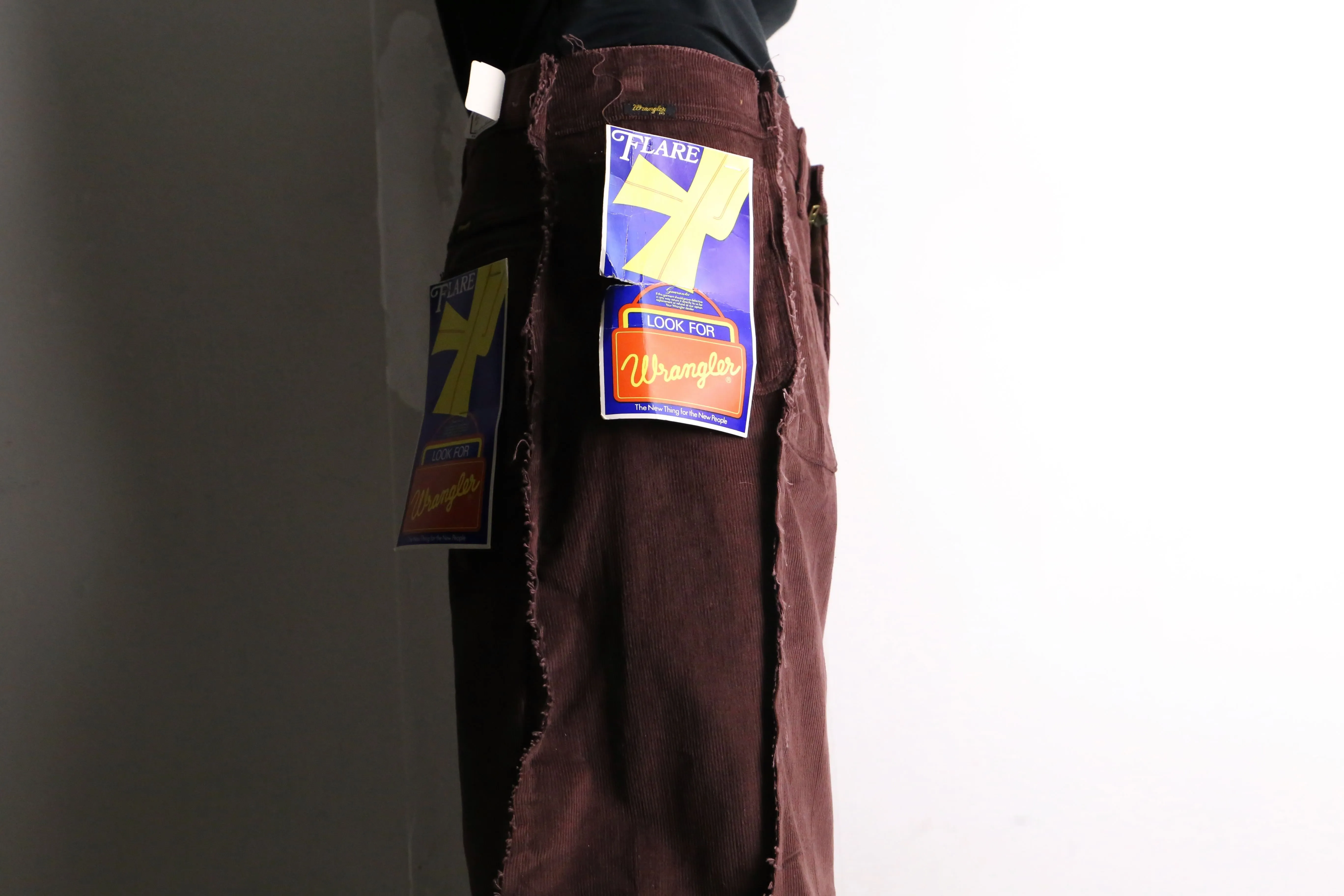 remake "再構築" reddish brown color corduroy buggy flare pants