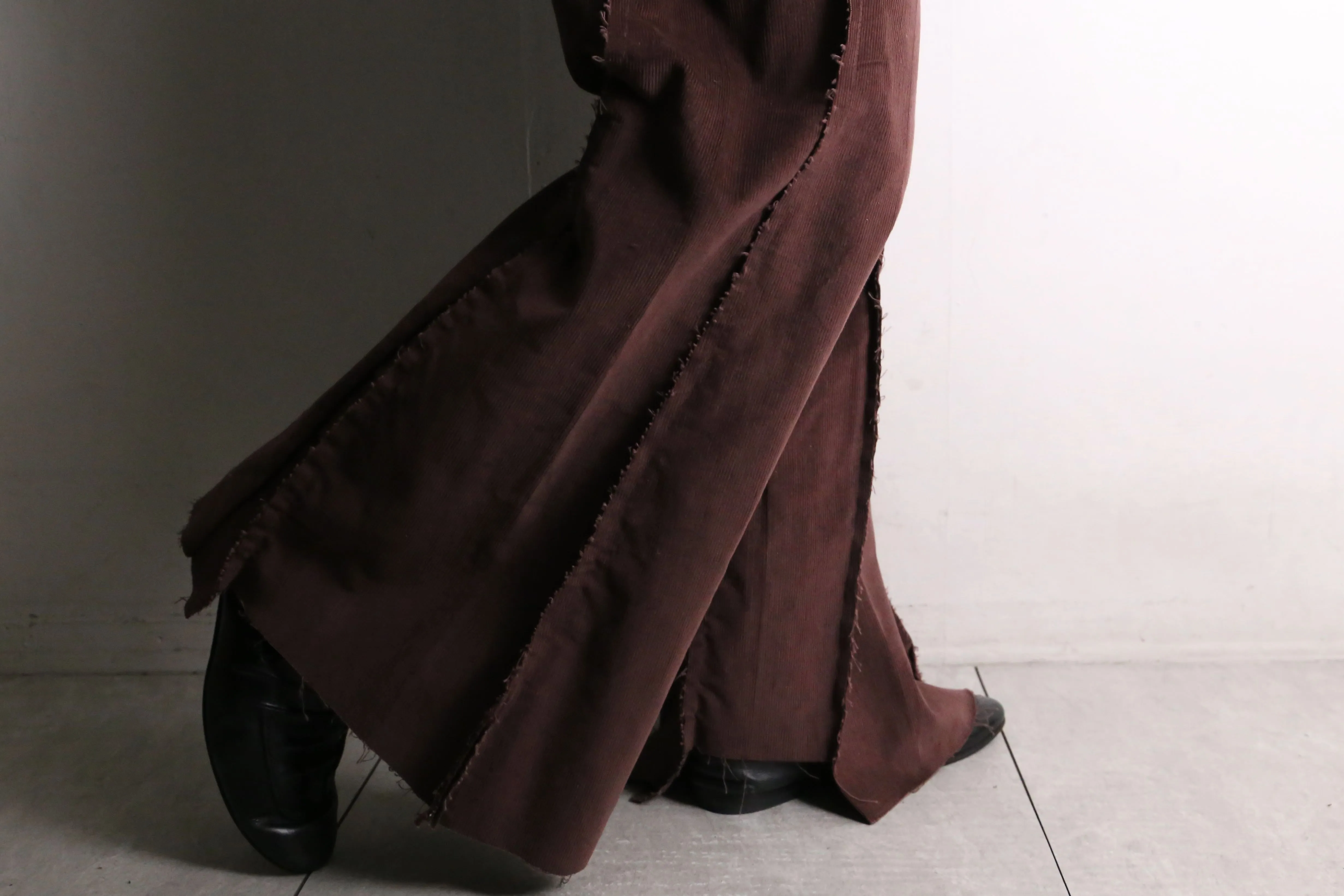 remake "再構築" reddish brown color corduroy buggy flare pants