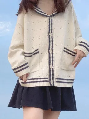 Sailor Girl’s Autumn Knitting Wear Sweater Cardigan