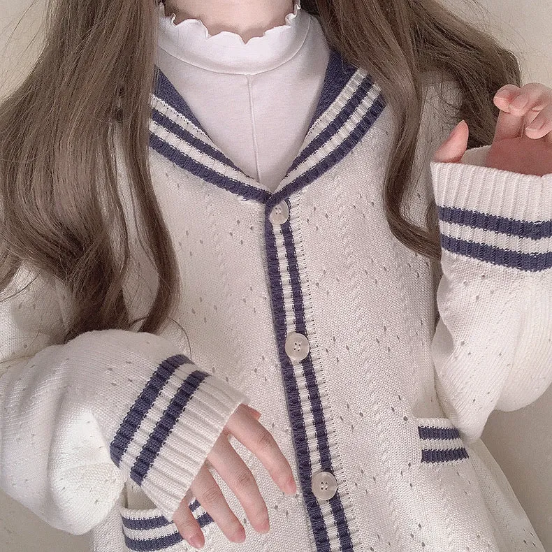 Sailor Girl’s Autumn Knitting Wear Sweater Cardigan