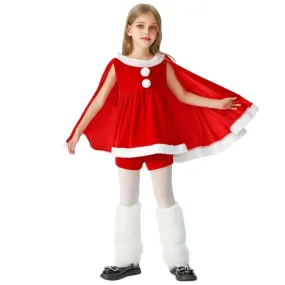 Santa Cape Dress-up Red Kid Green Costumes