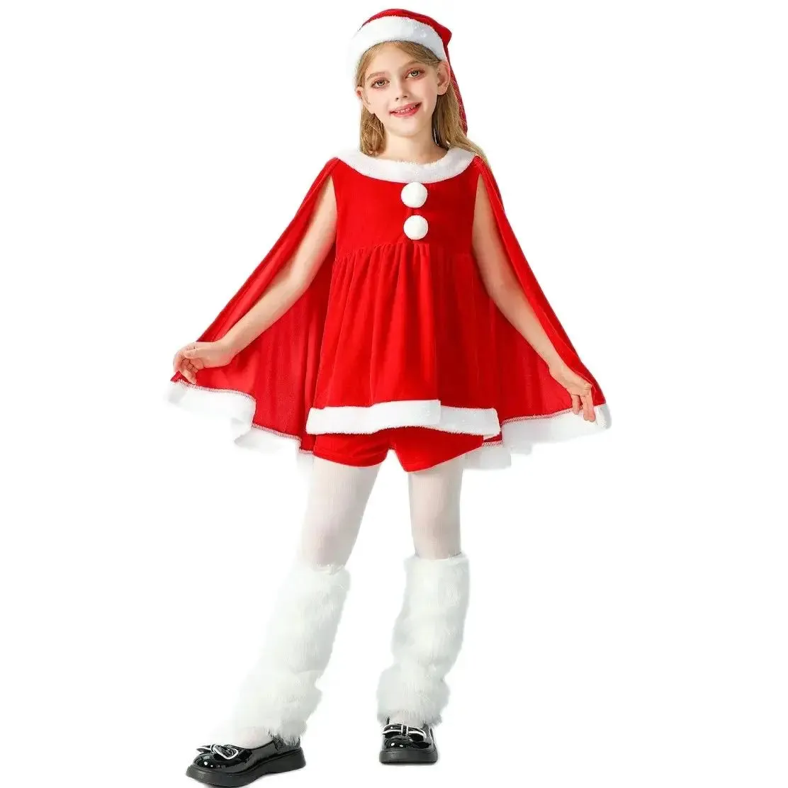 Santa Cape Dress-up Red Kid Green Costumes