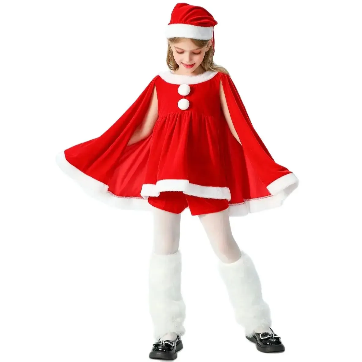 Santa Cape Dress-up Red Kid Green Costumes