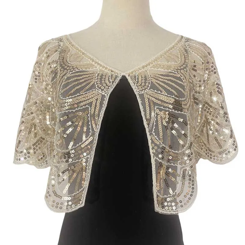 Sequin Beaded Shawl Wraps Evening Cape Scarf for Wedding Prom