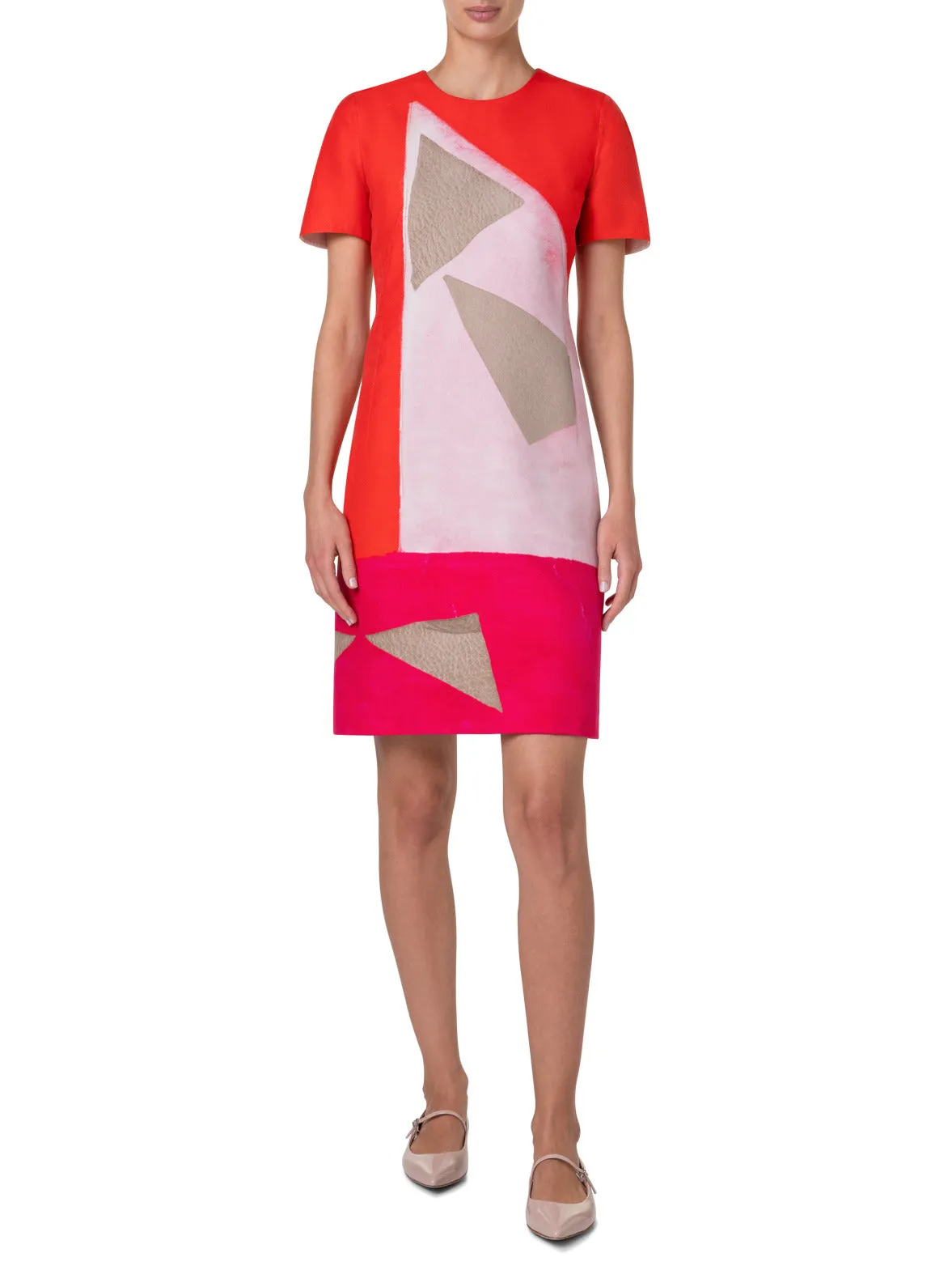 Sheath Dress in Cotton Silk with Spectra Print