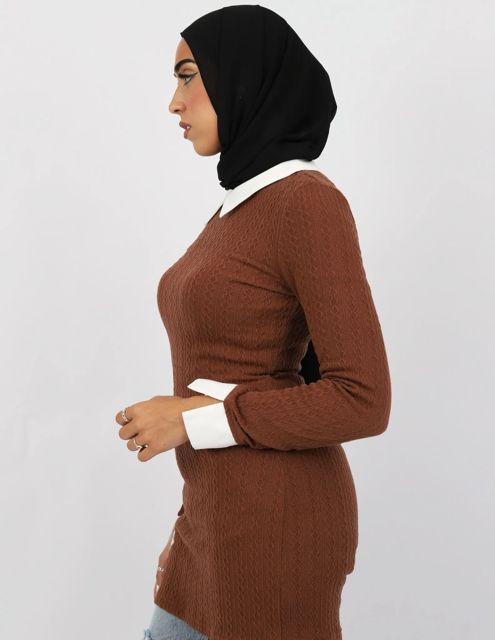 Shirt Underlay Knit Dress