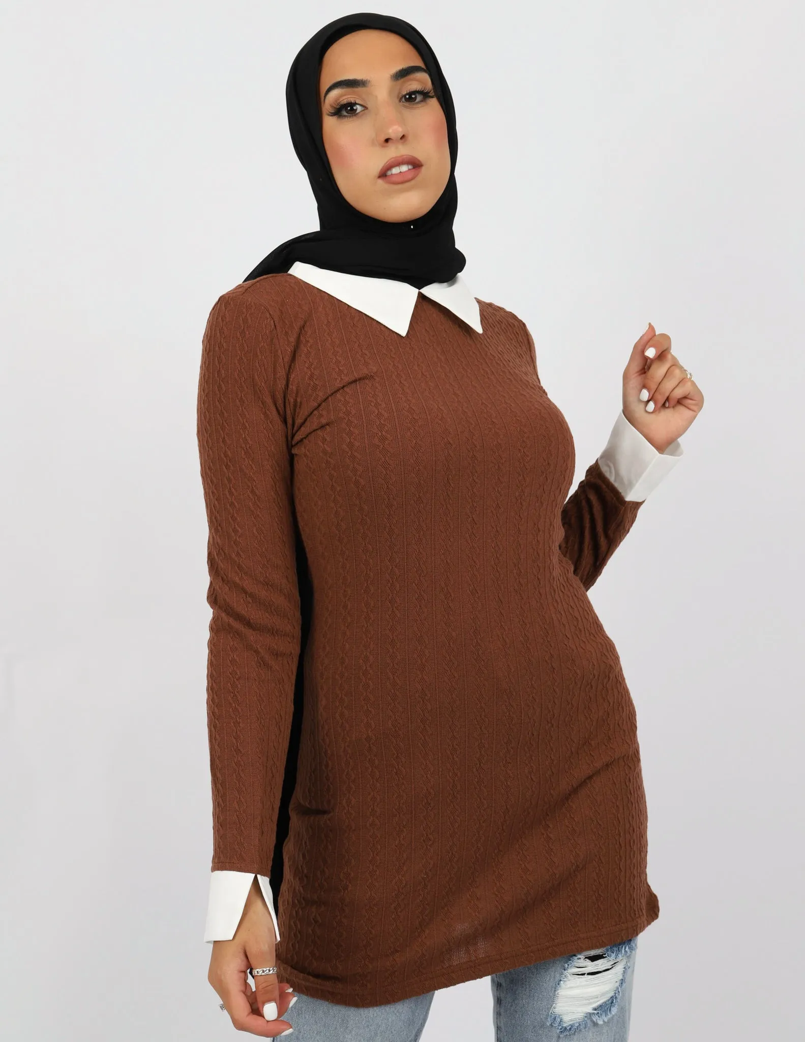 Shirt Underlay Knit Dress