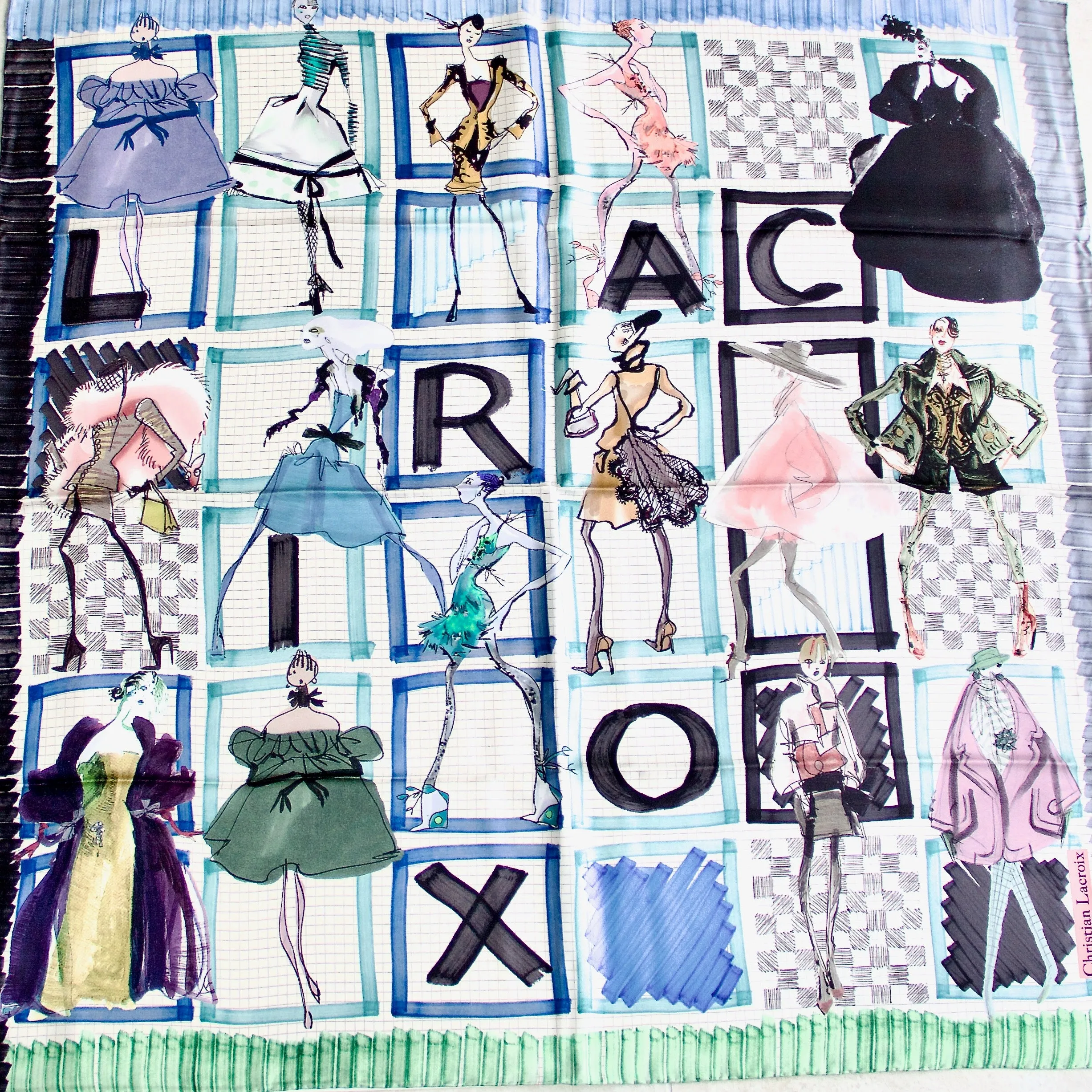 Silk scarf "Shopping Style" Lacroix - black