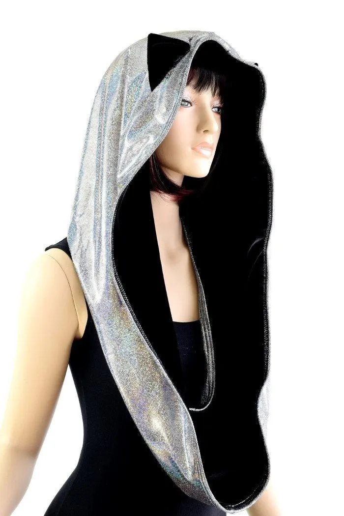 Silver Holo Reversible Infinity Festival Hood