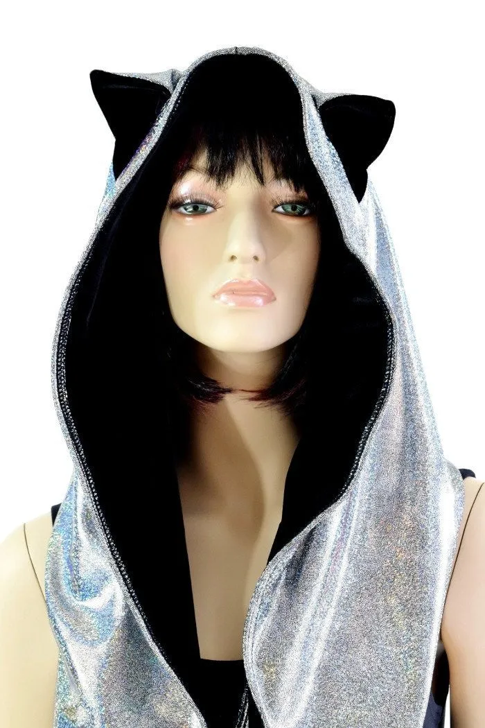 Silver Holo Reversible Infinity Festival Hood