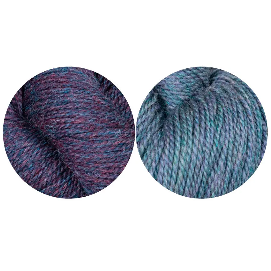 Skylar Big Scarf Kit (Plum Heather/Blue Heather)