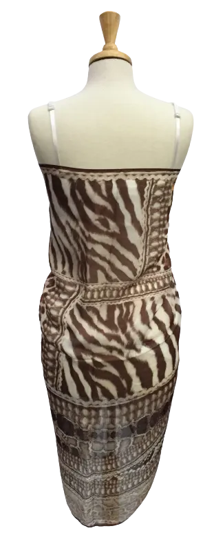 SLK58 - Large, semi-sheer scarf with mixed animal print