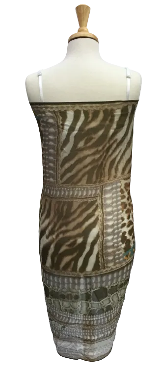 SLK58 - Large, semi-sheer scarf with mixed animal print