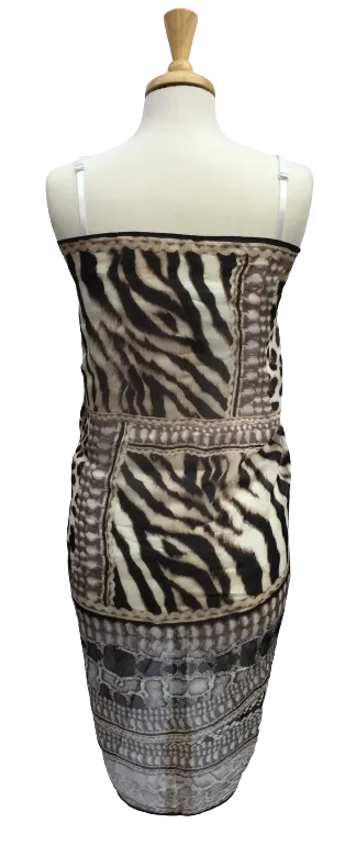 SLK58 - Large, semi-sheer scarf with mixed animal print