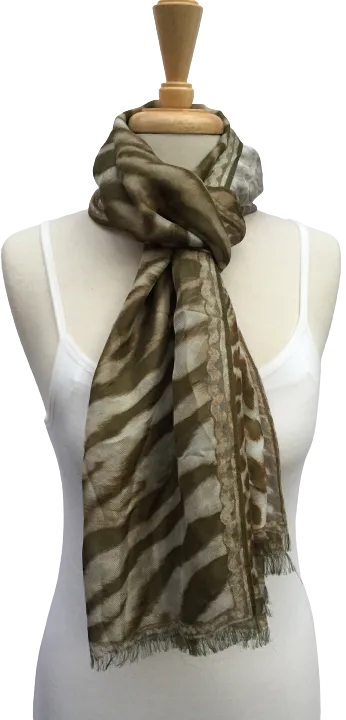 SLK58 - Large, semi-sheer scarf with mixed animal print