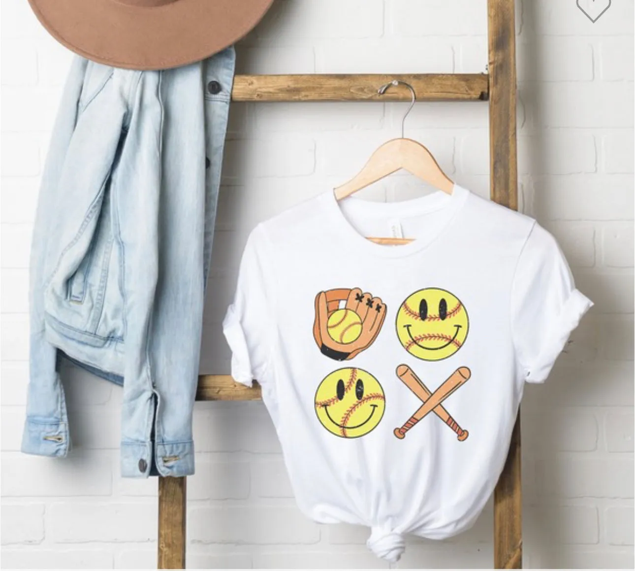 Smiley Face SOFTBALL Tops (Various Styles)