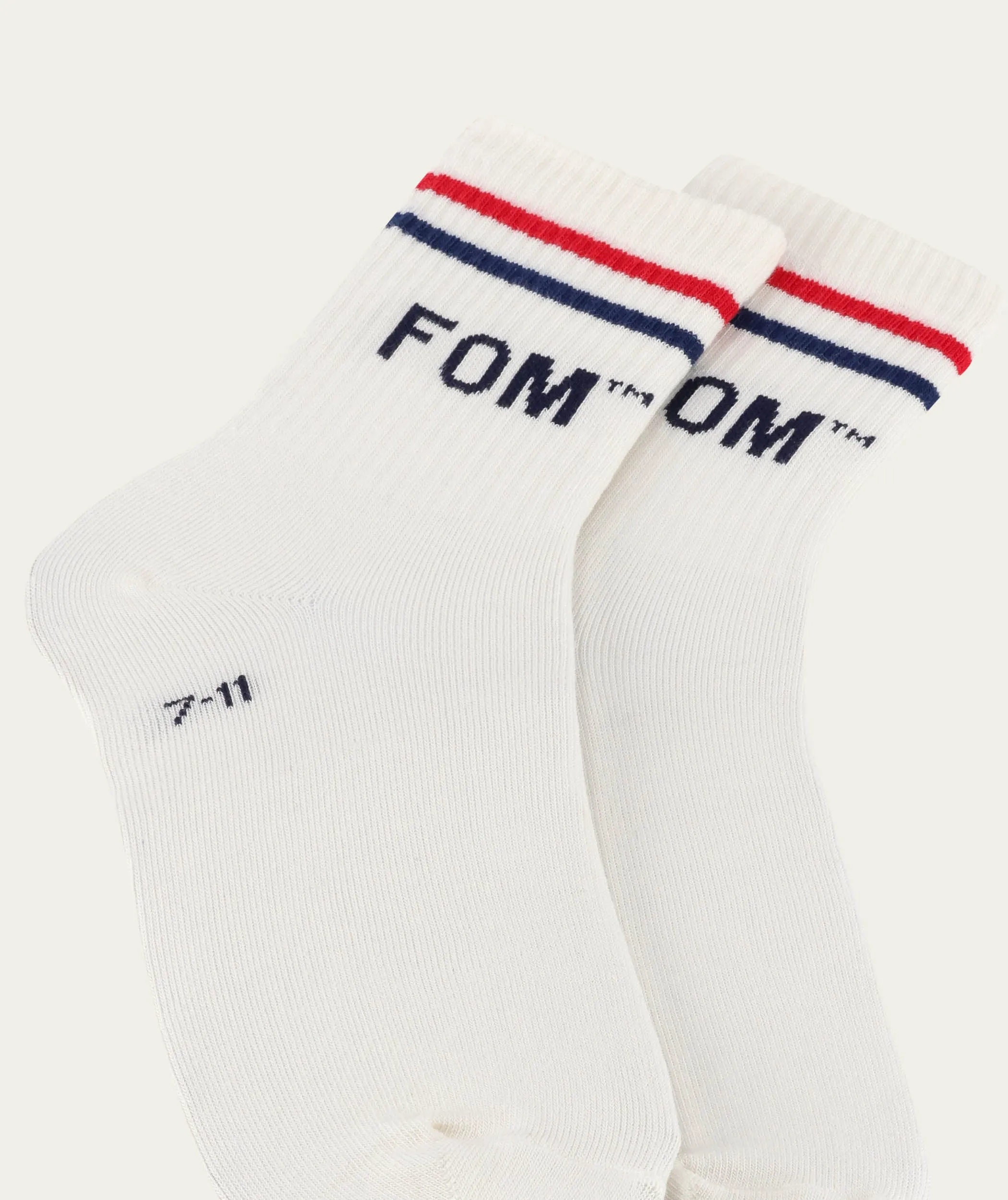 Socks Active - Cream/ Red & Navy Stripe (Size 7-11)