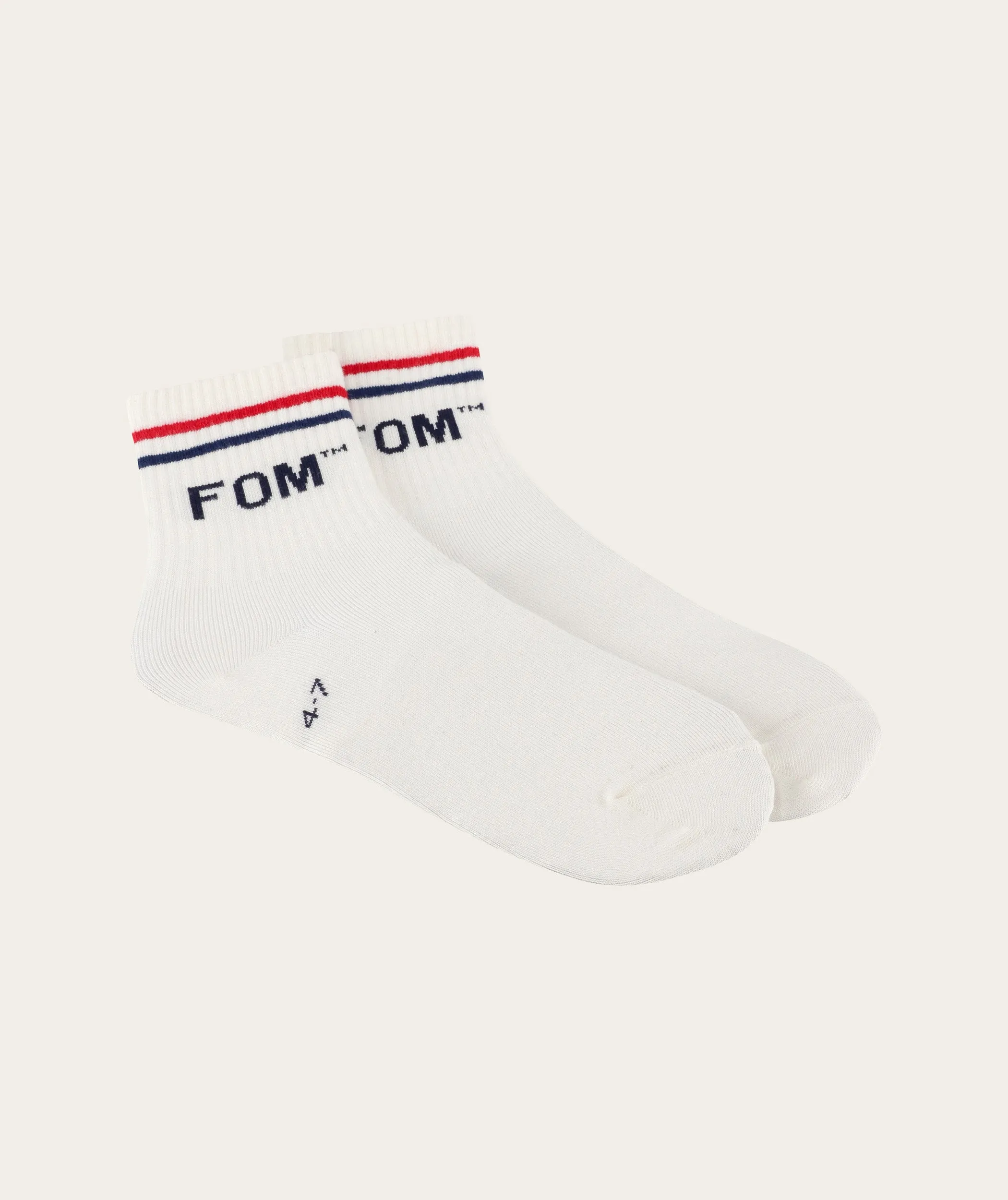 Socks Active - Cream/ Red & Navy Stripe (Size 7-11)