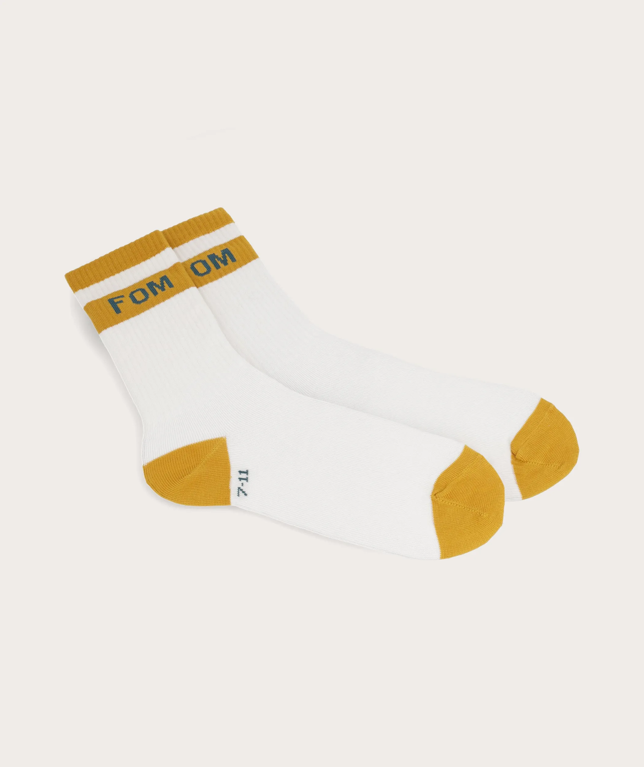 Socks FOM Crew - Cream & Mustard (Size 7-11)