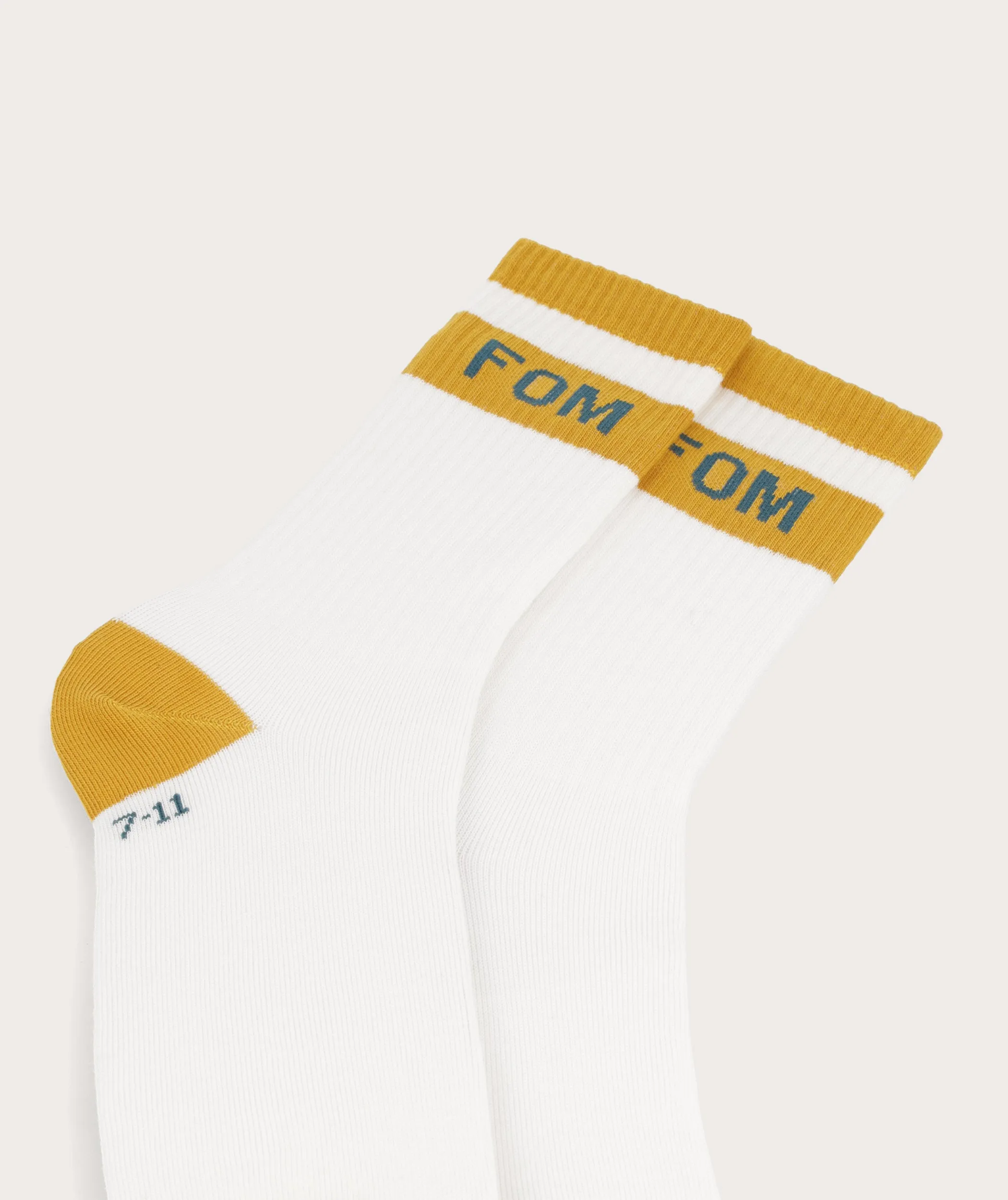 Socks FOM Crew - Cream & Mustard (Size 7-11)