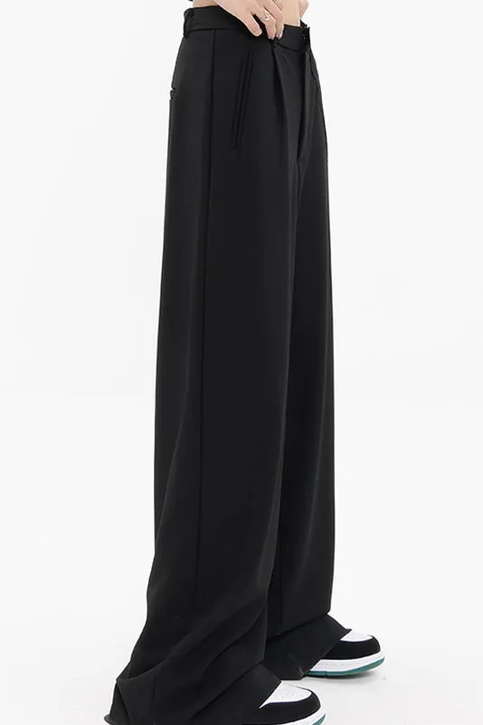 Straight Suit Pants & Loose Draped Wide-Leg Casual Design