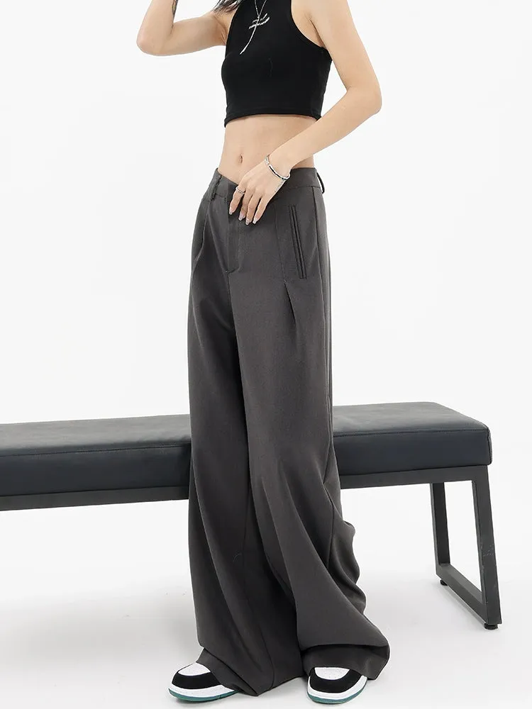 Straight Suit Pants & Loose Draped Wide-Leg Casual Design