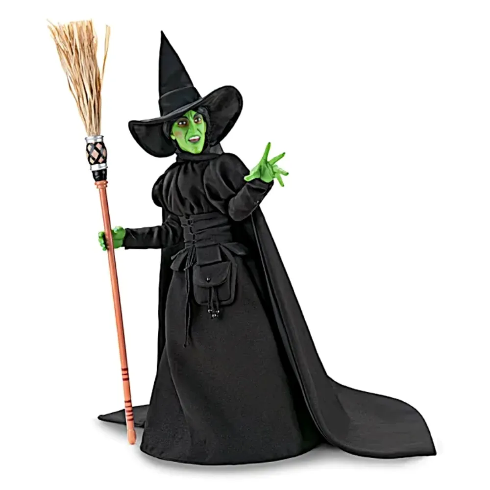 The Ashton-Drake Galleries The Wizard of OZ Winged Portrait Figure Collection Issue #2: Wicked Witch of the West Handcrafted with Broom – Detailed Movie-Likeness with Poseable Arms and Custom Costume 19-Inches