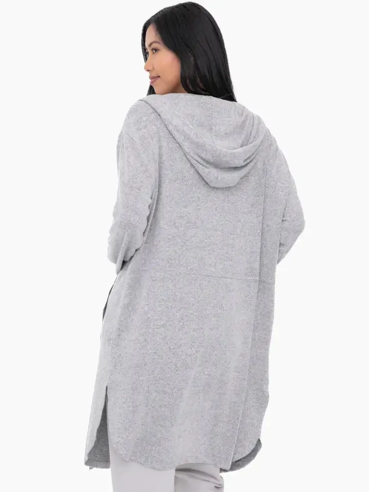 The Heather Grey Hooded Cardigan