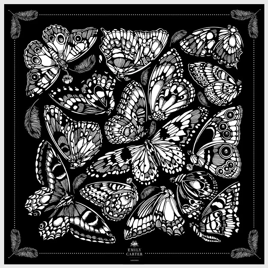 The Tropical Butterfly Silk Neckerchief | 45x45cm