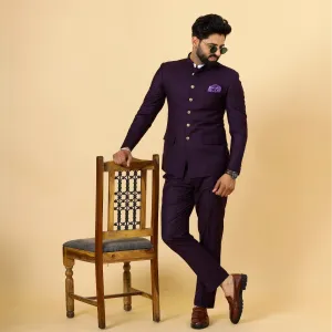 Traditional Dark Purple Jodhpuri Suit | Perfect for Wedding and Casual wear|