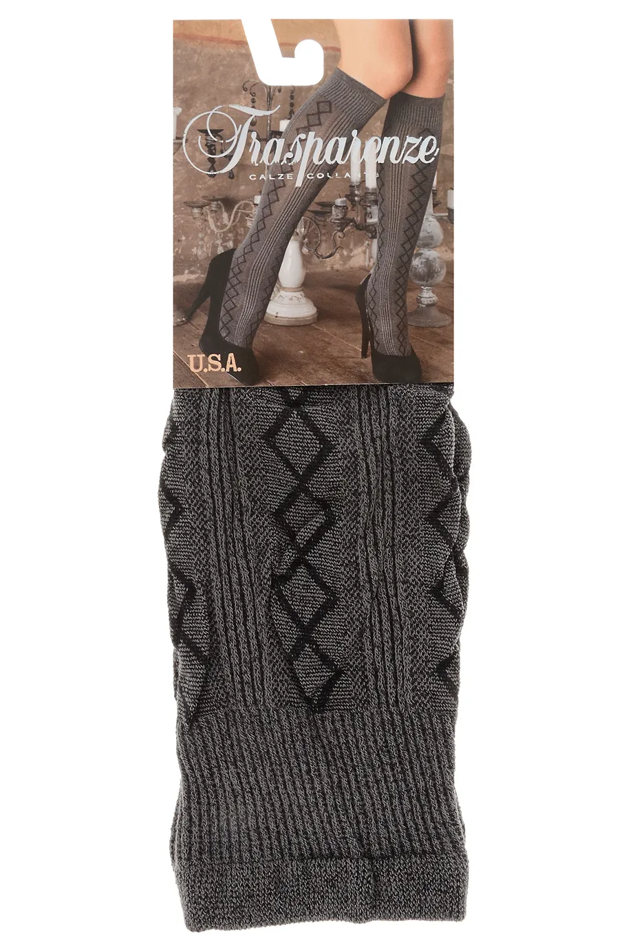 TRASPARENZE USA Diamond Gray Knee Highs